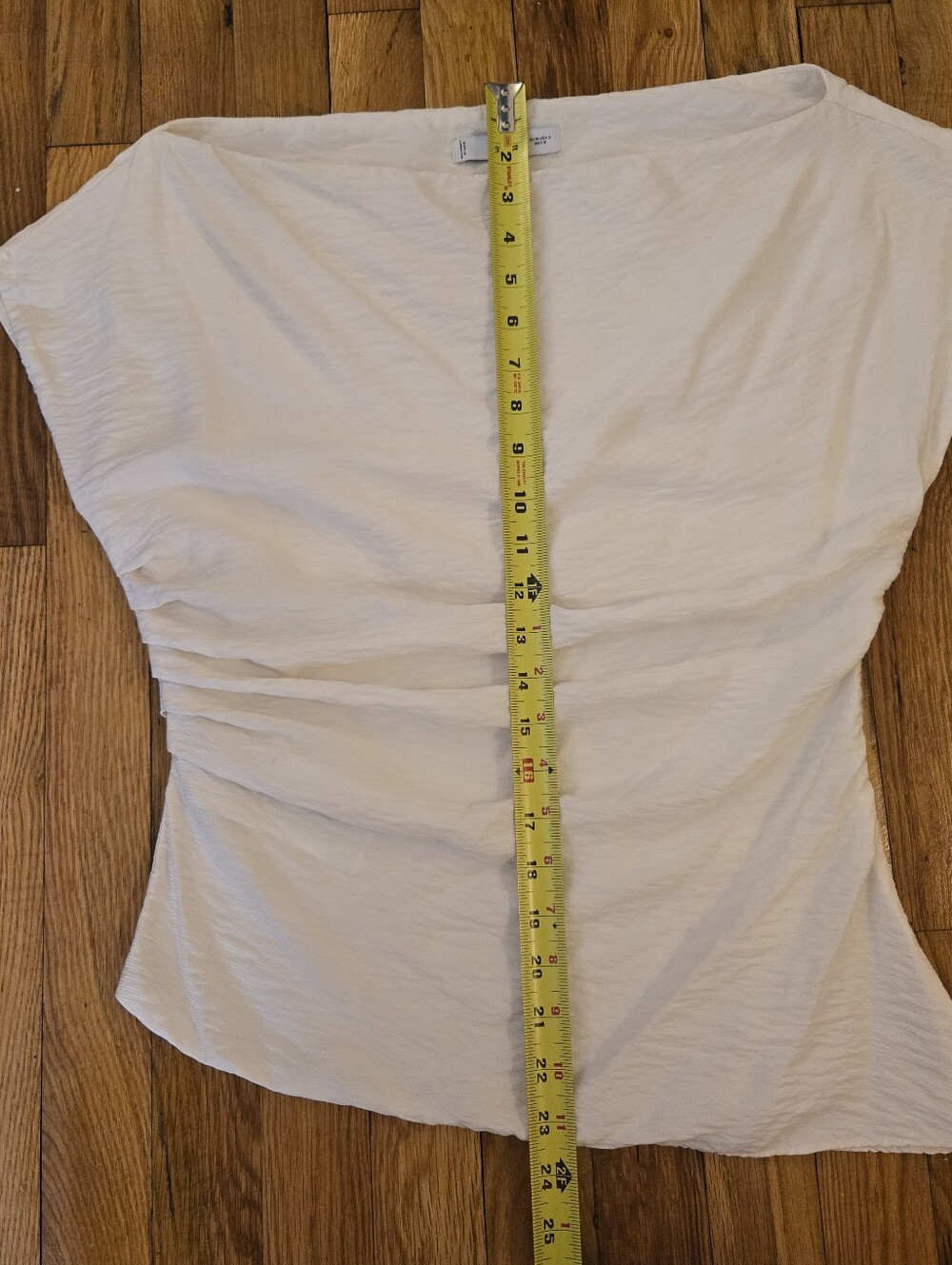 MANGO Cream Modal Off Shoulder Asymmetrical Top Blouse Soft Minimalist Small 6 - Picture 7 of 7